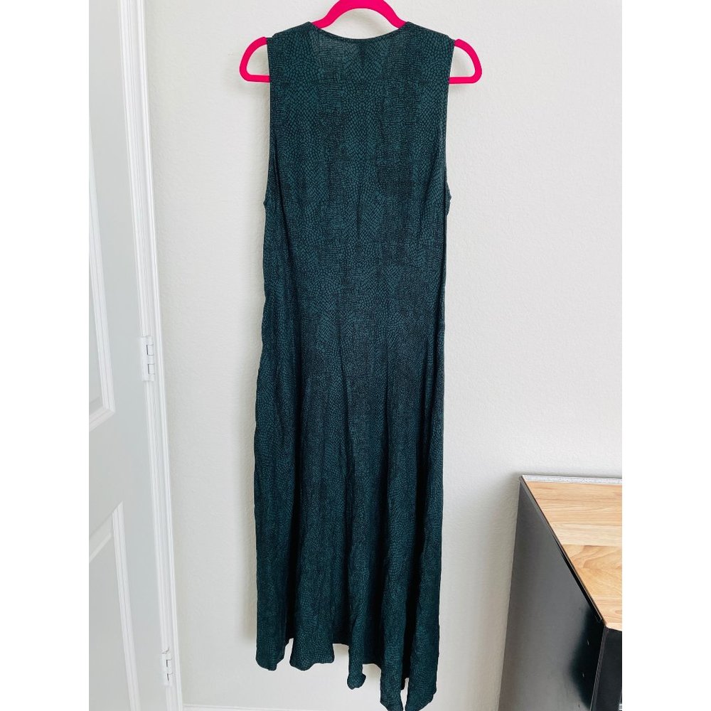 A New Day Women's Green and Black Snake Skin Patterned Long Length Dress Size 16 - Picture 4 of 5